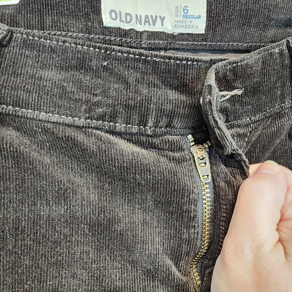 Old Navy Bootcut Corduroy Pants Size 6 Brown Stretch Pockets City 2000s Y2K - Picture 5 of 13